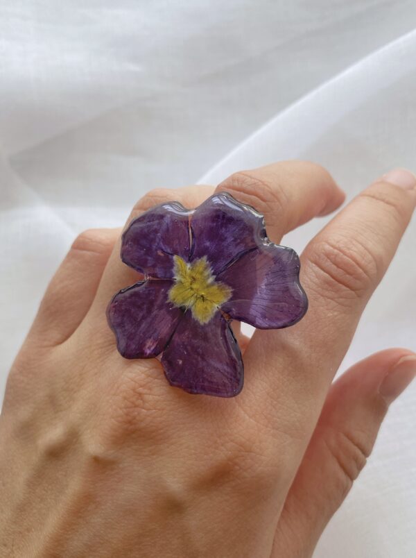 Bague fleur Primevère violette
